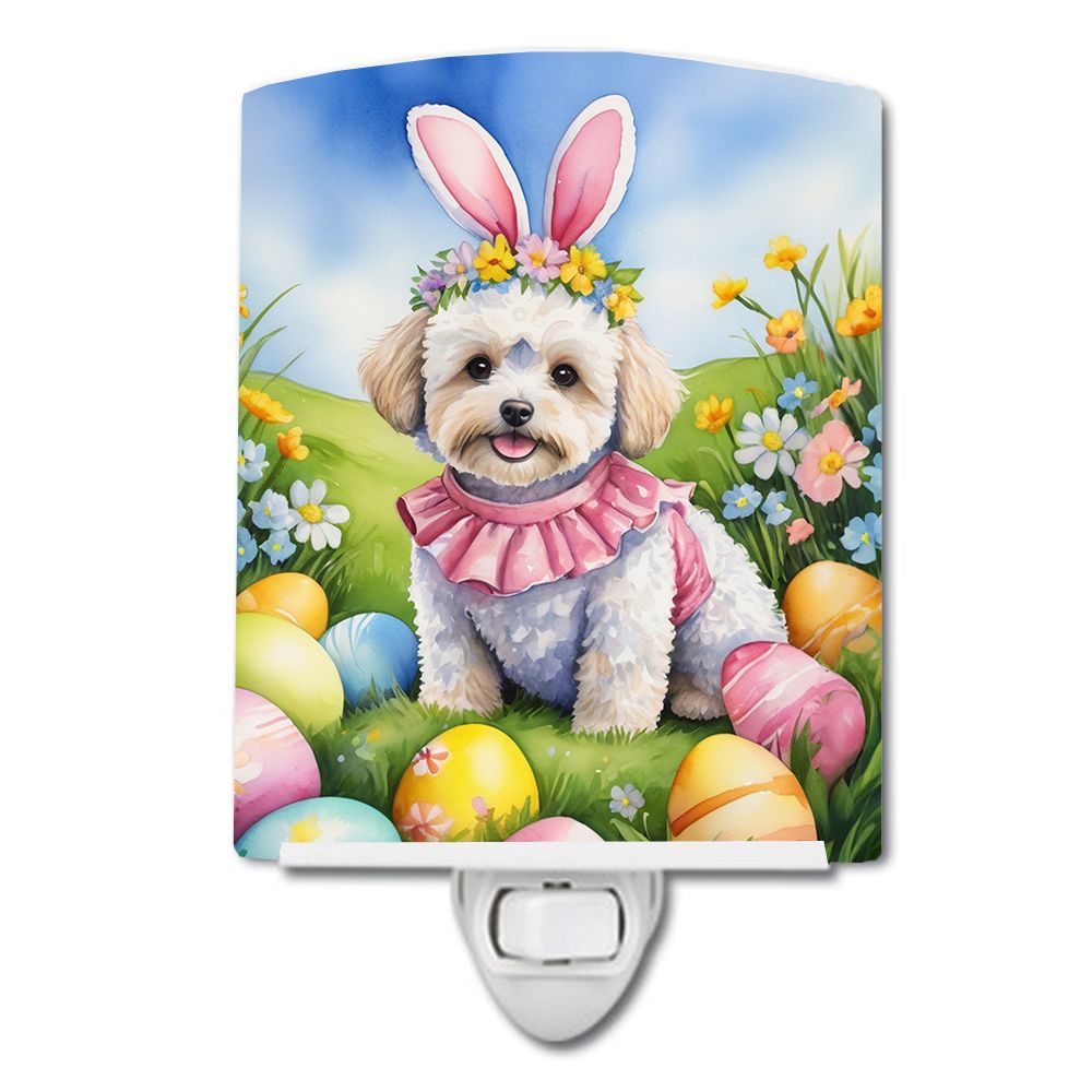NEW Maltipoo Easter Egg Hunt Ceramic Night Light Compact, UL-Certified, Ideal for Bedroom, Bathroom, Nursery, Hallway, Kitchen, 
