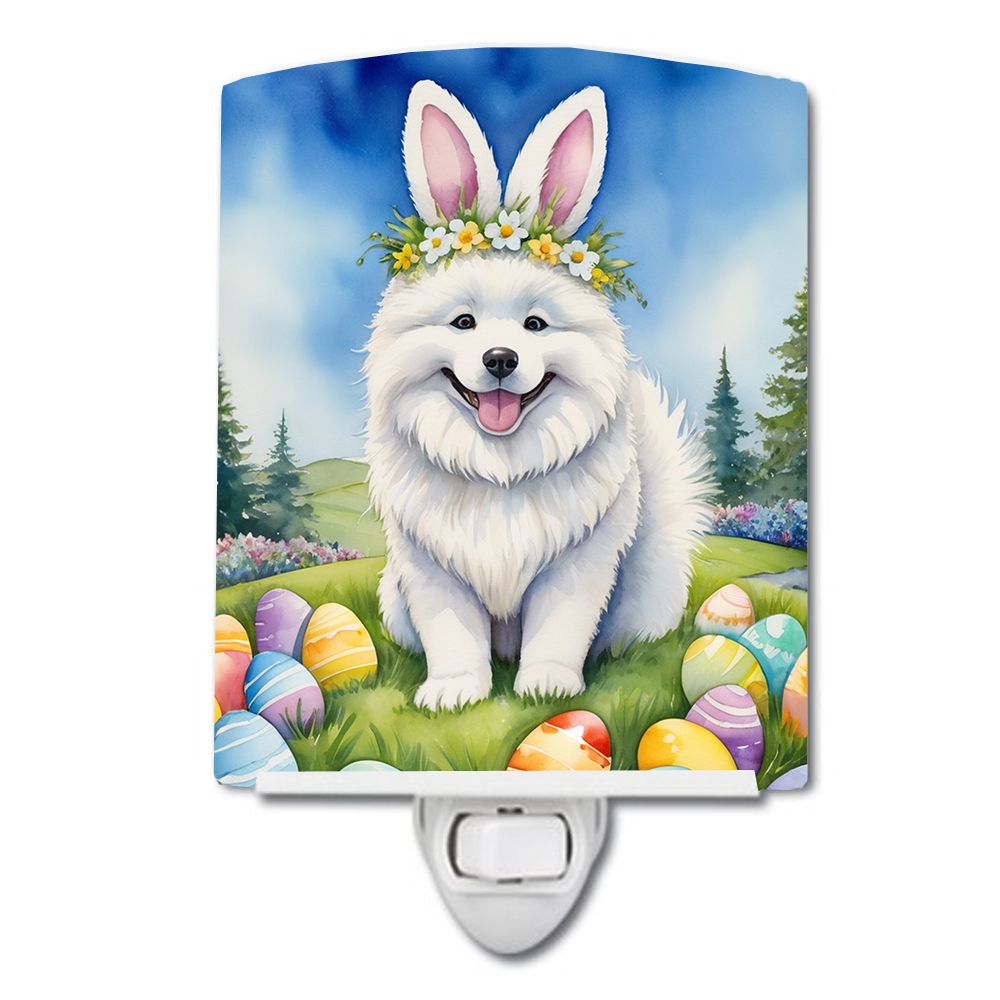 NEW Samoyed Easter Egg Hunt Ceramic Night Light Compact, UL-Certified, Ideal for Bedroom, Bathroom, Nursery, Hallway, Kitchen, 6