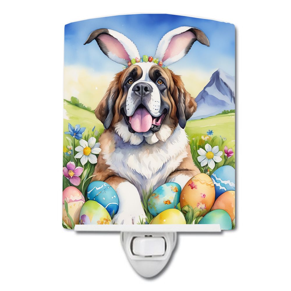 NEW Saint Bernard Easter Egg Hunt Ceramic Night Light Compact, UL-Certified, Ideal for Bedroom, Bathroom, Nursery, Hallway, Kitc