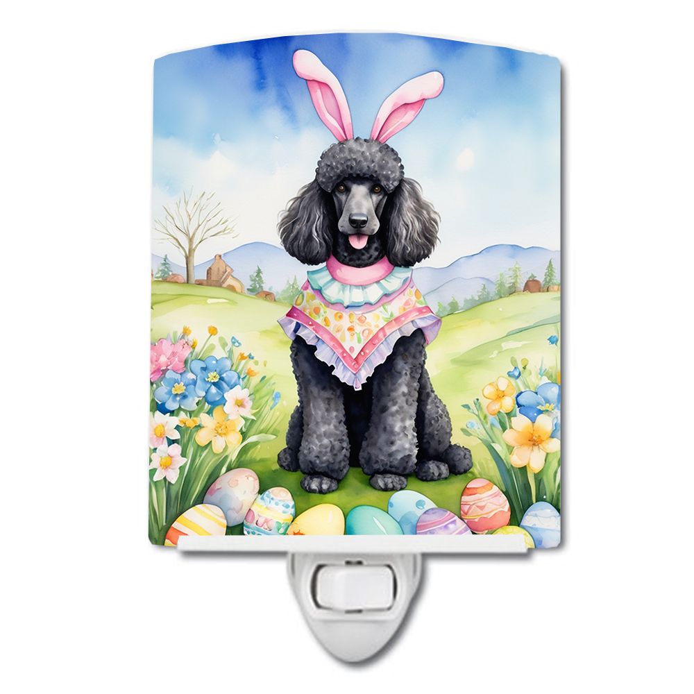 NEW Black Poodle Easter Egg Hunt Ceramic Night Light Compact, UL-Certified, Ideal for Bedroom, Bathroom, Nursery, Hallway, Kitch