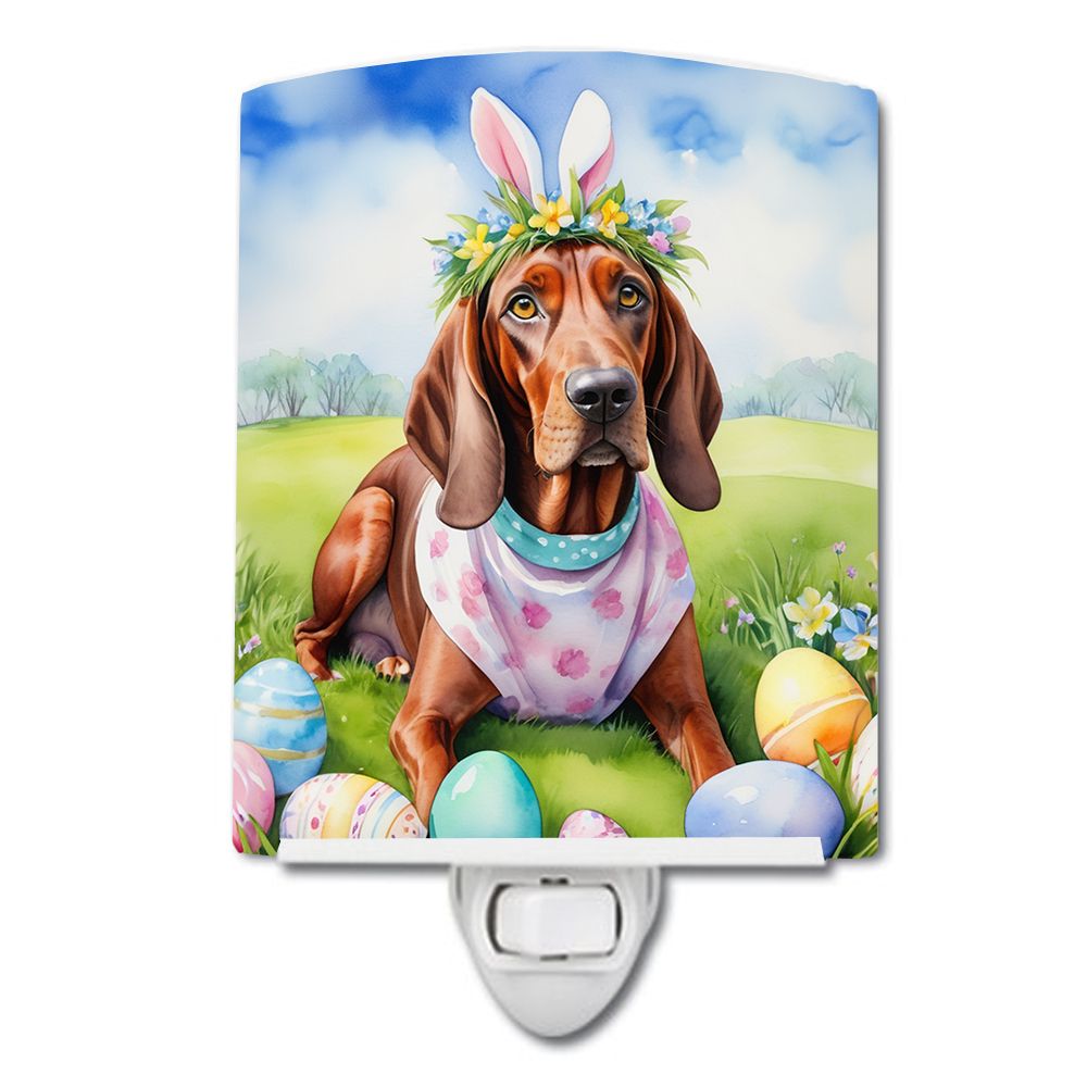 NEW Redbone Coonhound Easter Egg Hunt Ceramic Night Light Compact, UL-Certified, Ideal for Bedroom, Bathroom, Nursery, Hallway, 
