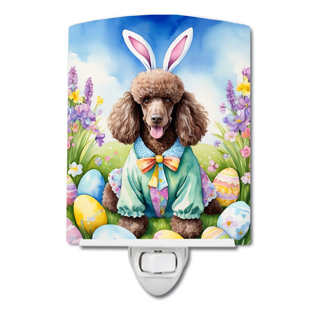 NEW Chocolate Poodle Easter Egg Hunt Ceramic Night Light Compact, UL-Certified, Ideal for Bedroom, Bathroom, Nursery, Hallway, K