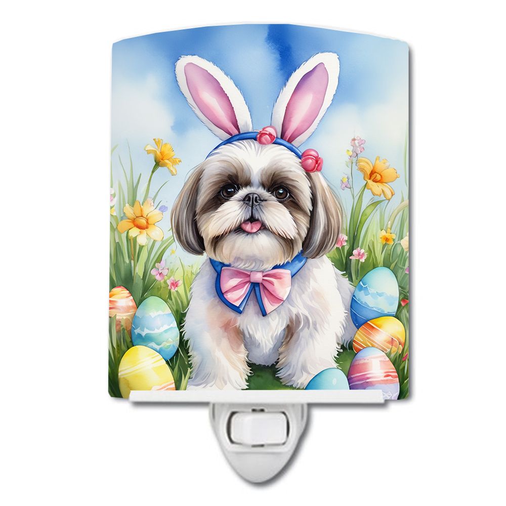 NEW Shih Tzu Easter Egg Hunt Ceramic Night Light Compact, UL-Certified, Ideal for Bedroom, Bathroom, Nursery, Hallway, Kitchen, 
