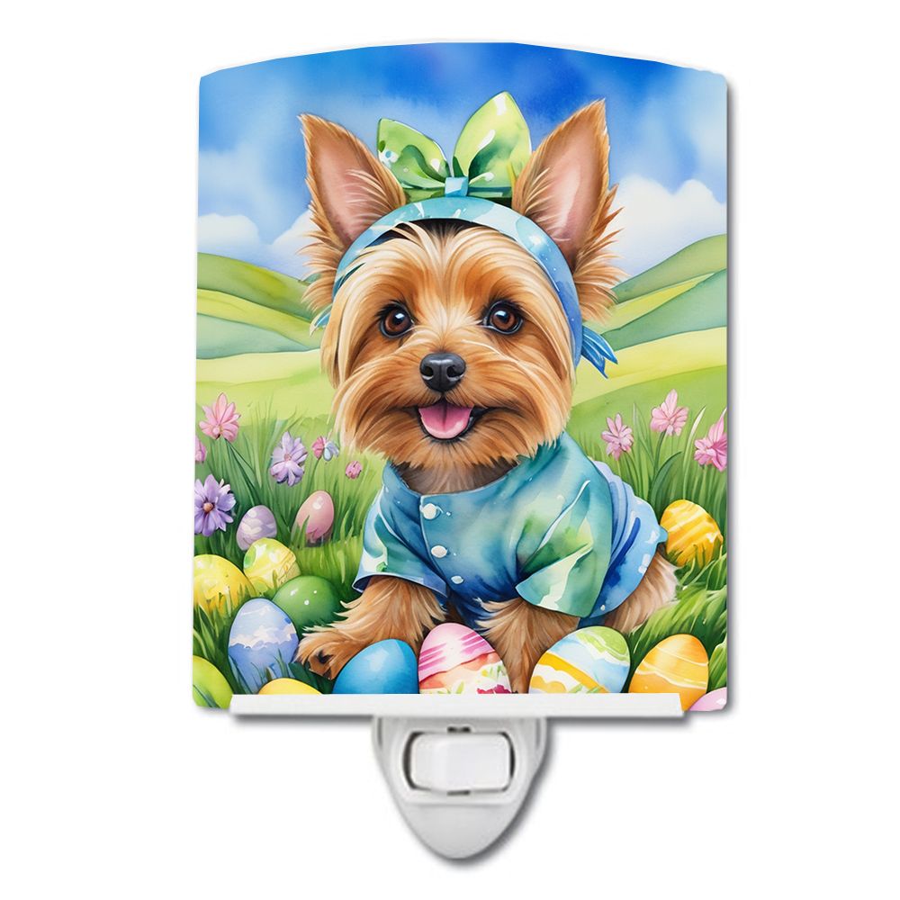 NEW Silky Terrier Easter Egg Hunt Ceramic Night Light Compact, UL-Certified, Ideal for Bedroom, Bathroom, Nursery, Hallway, Kitc