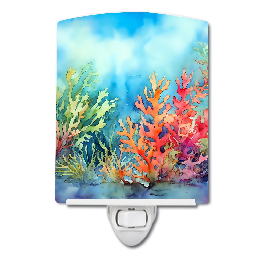 NEW Seaweed Ceramic Night Light Compact, UL-Certified, Ideal for Bedroom, Bathroom, Nursery, Hallway, Kitchen, 6x4x3, Multicolor