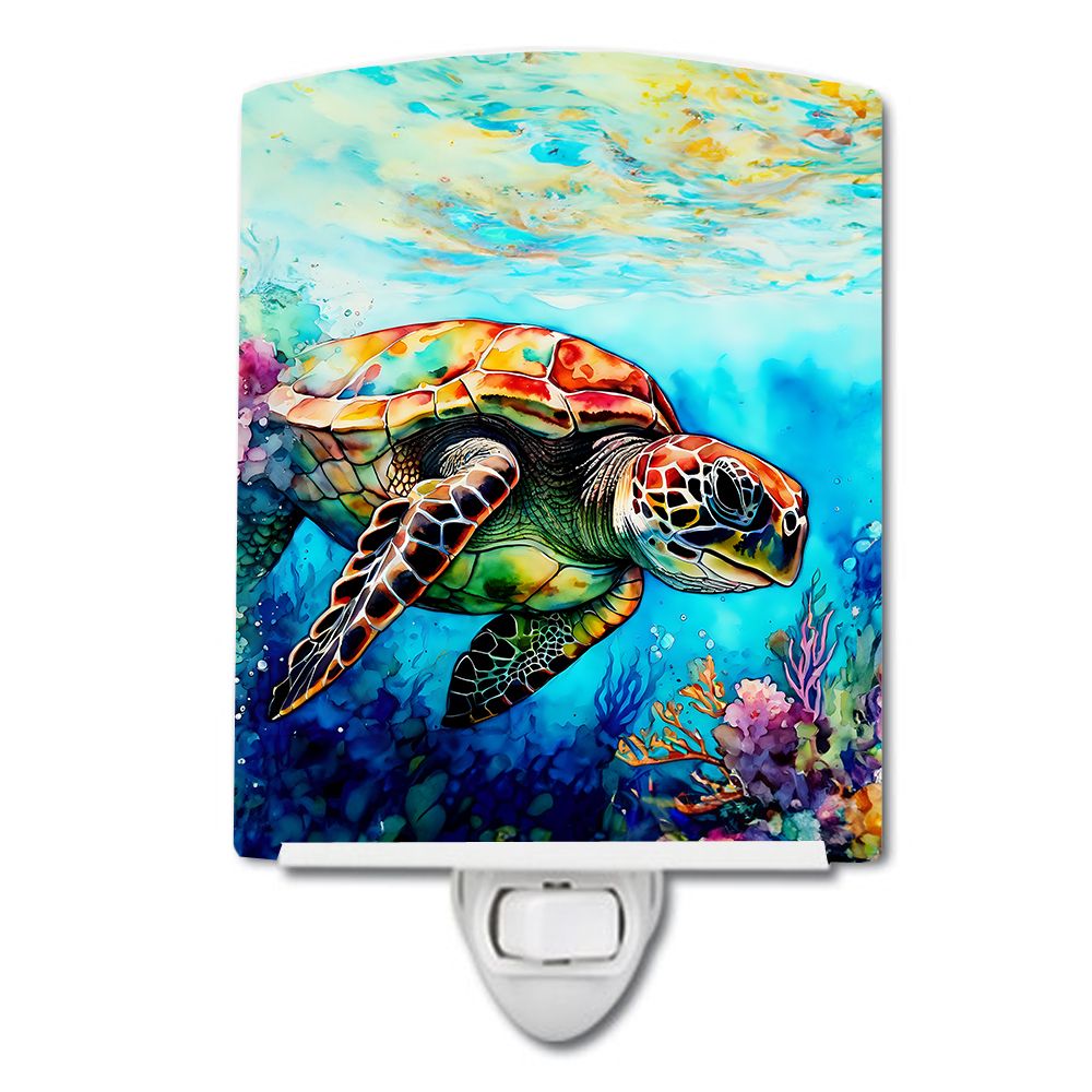 NEW Loggerhead Sea Turtle Ceramic Night Light Compact, UL-Certified, Ideal for Bedroom, Bathroom, Nursery, Hallway, Kitchen, 6x4