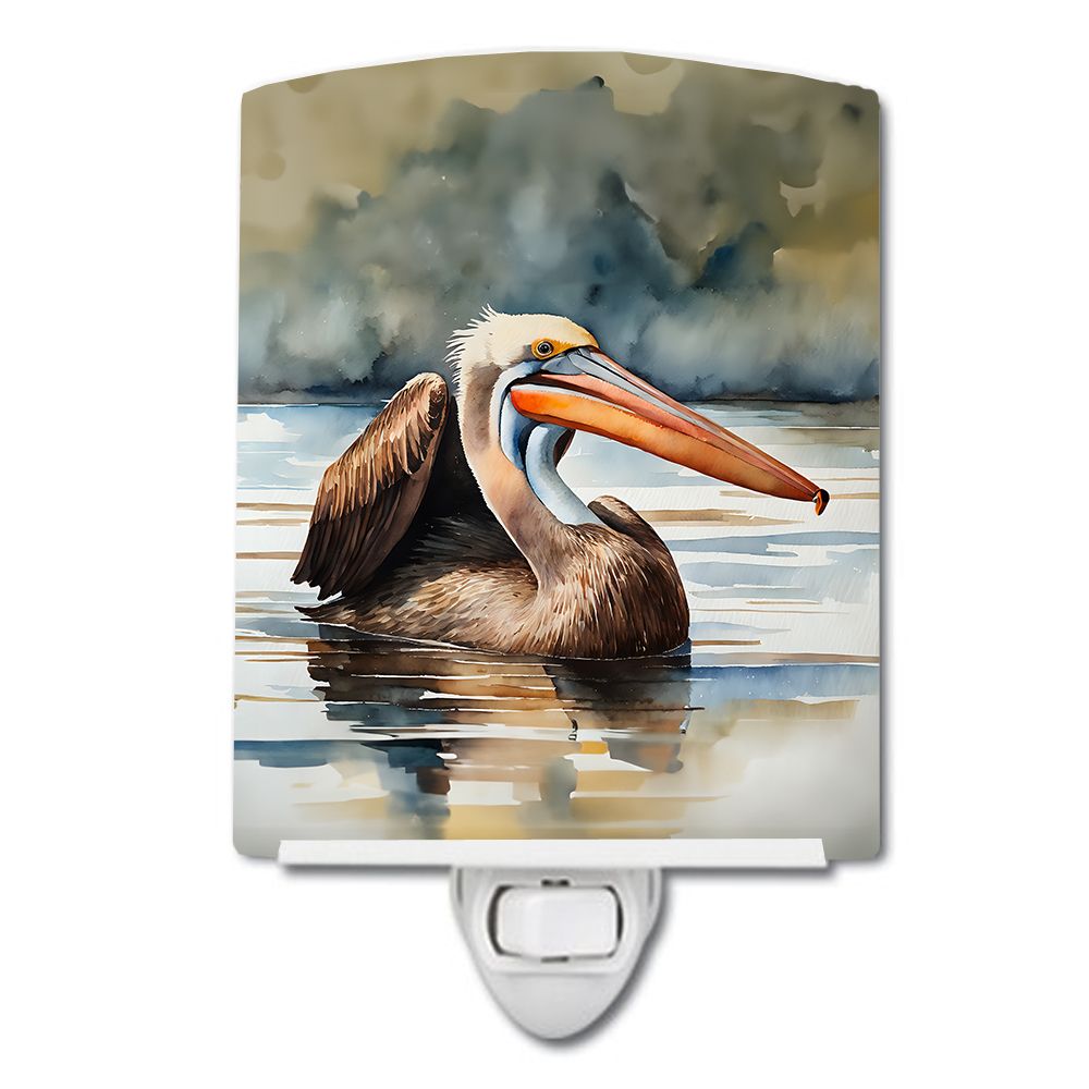 NEW Pelican Ceramic Night Light Compact, UL-Certified, Ideal for Bedroom, Bathroom, Nursery, Hallway, Kitchen, 6x4x3, Multicolor