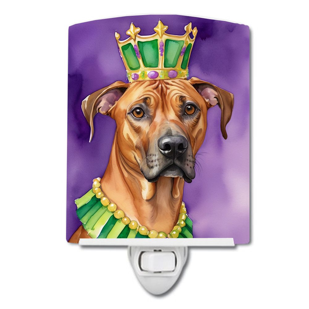 NEW Rhodesian Ridgeback King of Mardi Gras Ceramic Night Light Compact, UL-Certified, Ideal for Bedroom, Bathroom, Nursery, Hall