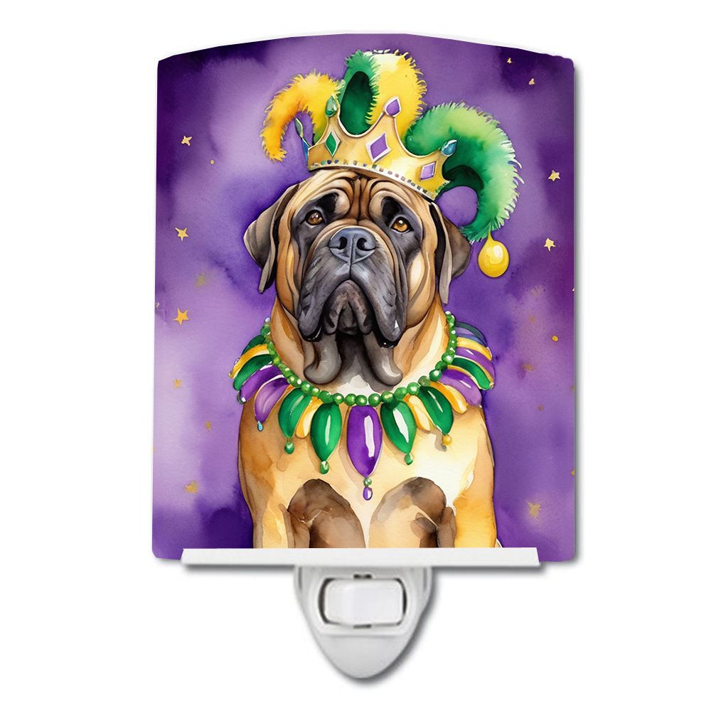 NEW Mastiff King of Mardi Gras Ceramic Night Light Compact, UL-Certified, Ideal for Bedroom, Bathroom, Nursery, Hallway, Kitchen