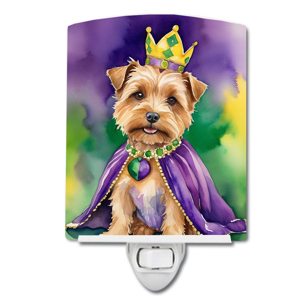 NEW Norfolk Terrier King of Mardi Gras Ceramic Night Light Compact, UL-Certified, Ideal for Bedroom, Bathroom, Nursery, Hallway,