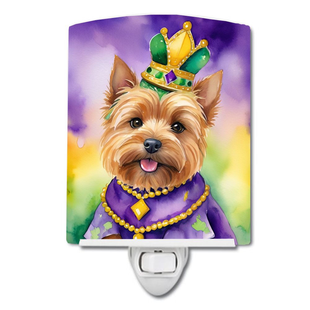 NEW Norwich Terrier King of Mardi Gras Ceramic Night Light Compact, UL-Certified, Ideal for Bedroom, Bathroom, Nursery, Hallway,