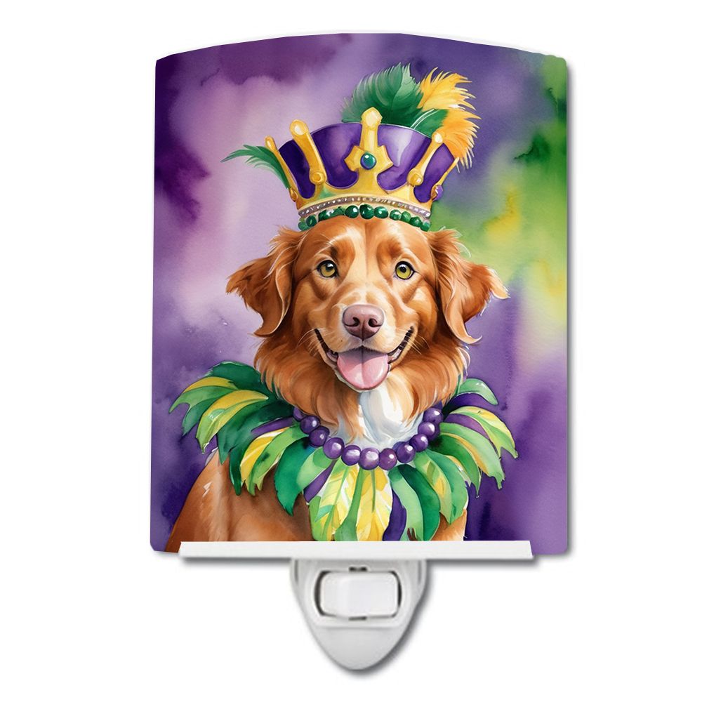 NEW Nova Scotia Duck Tolling Retriever King of Mardi Gras Ceramic Night Light Compact, UL-Certified, Ideal for Bedroom, Bathroom