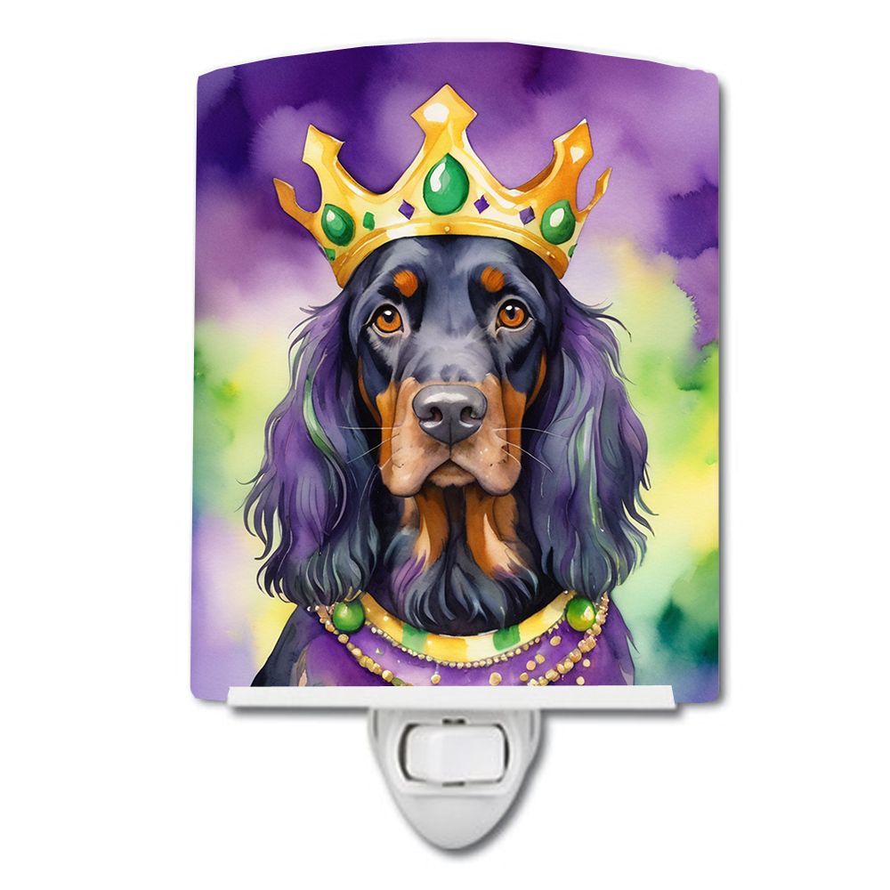 NEW Gordon Setter King of Mardi Gras Ceramic Night Light Compact, UL-Certified, Ideal for Bedroom, Bathroom, Nursery, Hallway, K