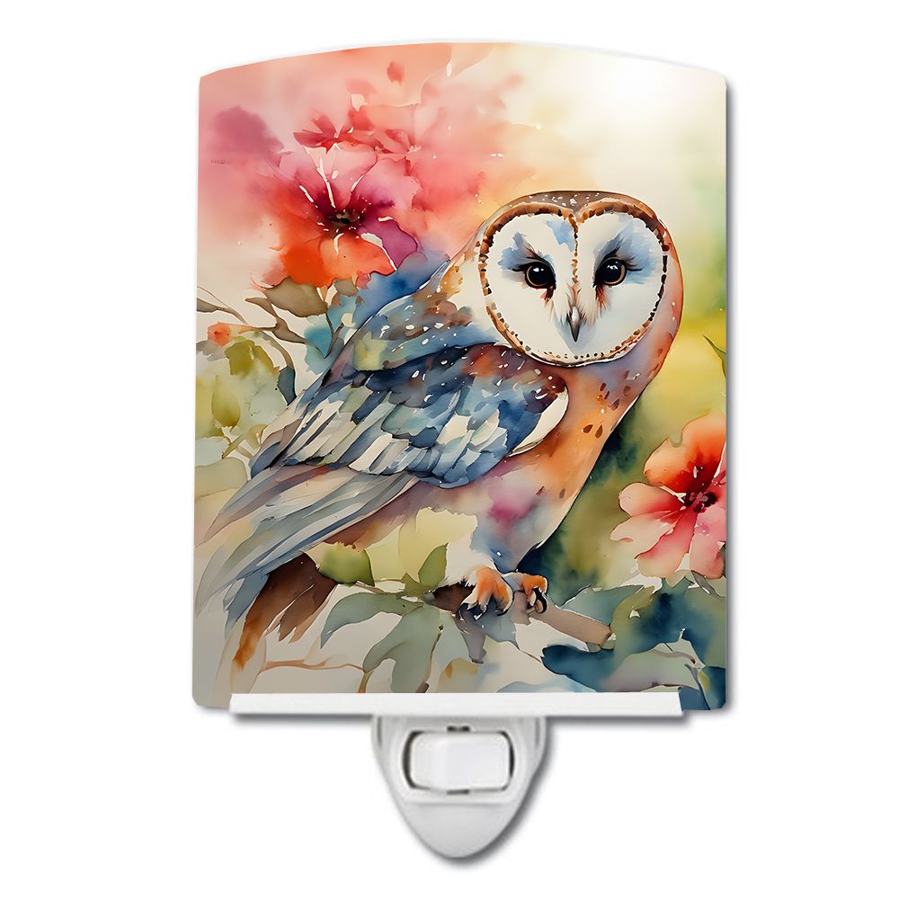 NEW Barn Owl Ceramic Night Light Compact, UL-Certified, Ideal for Bedroom, Bathroom, Nursery, Hallway, Kitchen, 6x4x3, Multicolo