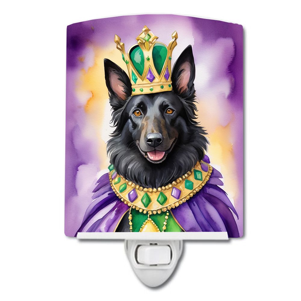 NEW Belgian Sheepdog King of Mardi Gras Ceramic Night Light Compact, UL-Certified, Ideal for Bedroom, Bathroom, Nursery, Hallway