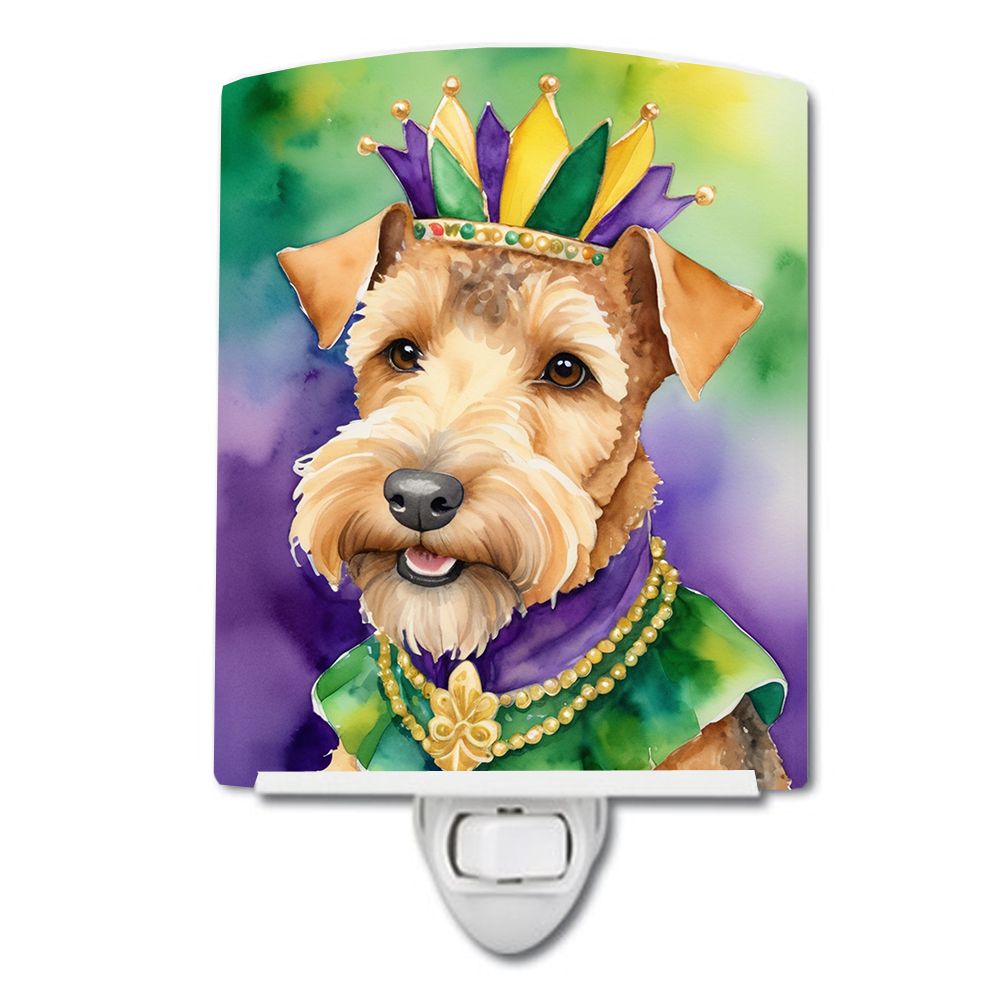 NEW Lakeland Terrier King of Mardi Gras Ceramic Night Light Compact, UL-Certified, Ideal for Bedroom, Bathroom, Nursery, Hallway