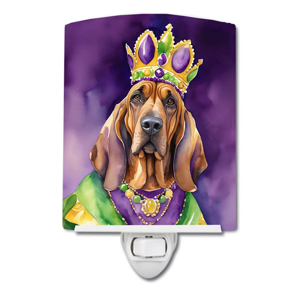NEW Bloodhound King of Mardi Gras Ceramic Night Light Compact, UL-Certified, Ideal for Bedroom, Bathroom, Nursery, Hallway, Kitc