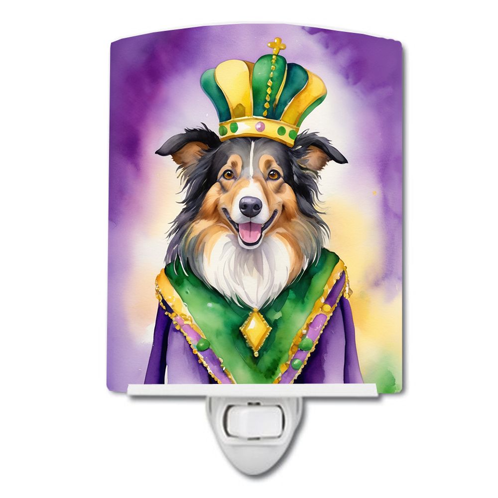 NEW Collie King of Mardi Gras Ceramic Night Light Compact, UL-Certified, Ideal for Bedroom, Bathroom, Nursery, Hallway, Kitchen,