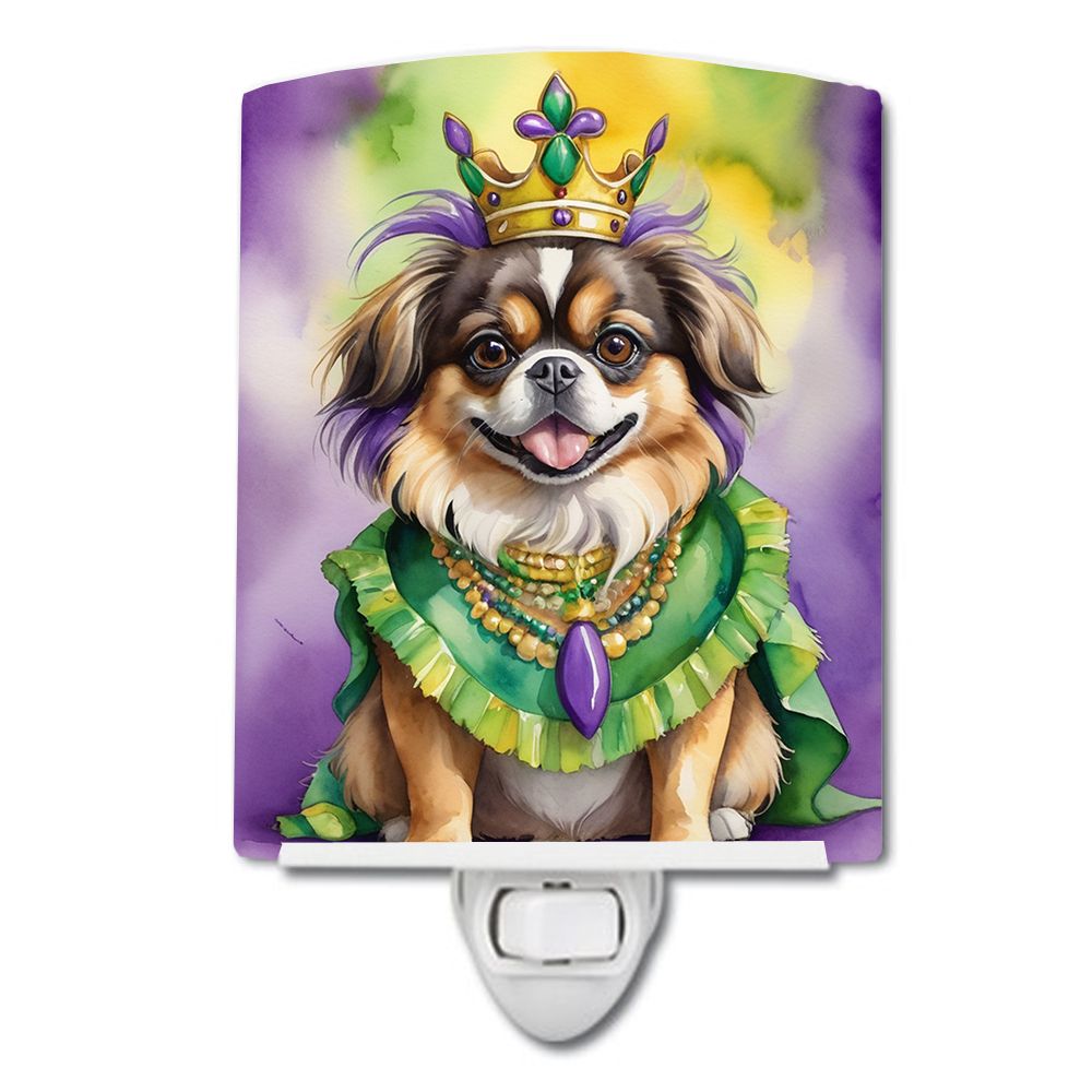 NEW Tibetan Spaniel King of Mardi Gras Ceramic Night Light Compact, UL-Certified, Ideal for Bedroom, Bathroom, Nursery, Hallway,