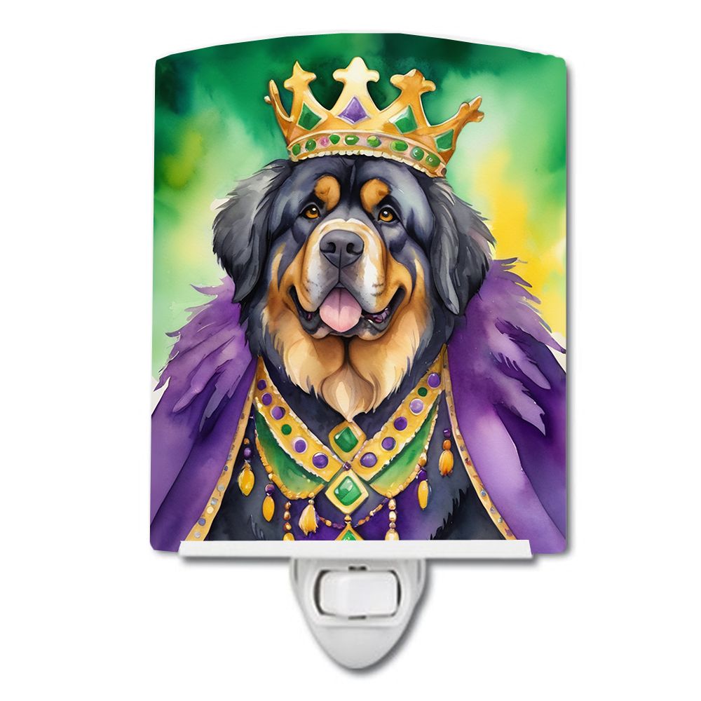 NEW Tibetan Mastiff King of Mardi Gras Ceramic Night Light Compact, UL-Certified, Ideal for Bedroom, Bathroom, Nursery, Hallway,