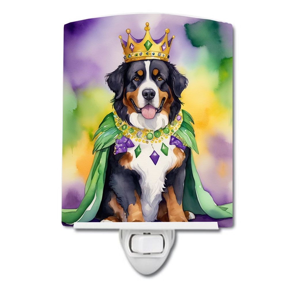 NEW Bernese Mountain Dog King of Mardi Gras Ceramic Night Light Compact, UL-Certified, Ideal for Bedroom, Bathroom, Nursery, Hal