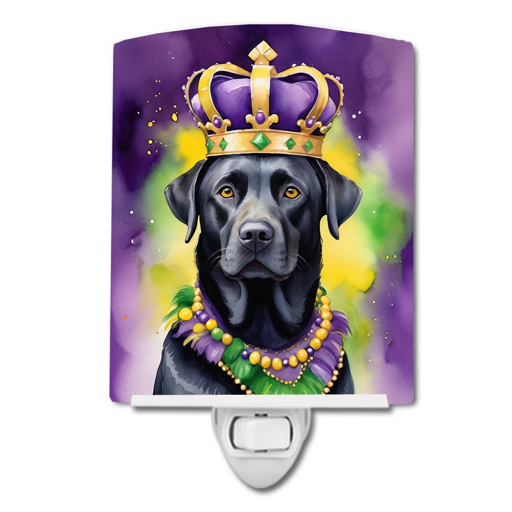 NEW Labrador Retriever King of Mardi Gras Ceramic Night Light Compact, UL-Certified, Ideal for Bedroom, Bathroom, Nursery, Hallw