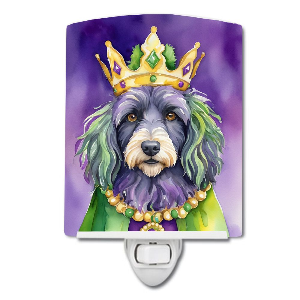 NEW Bergamasco Sheepdog King of Mardi Gras Ceramic Night Light Compact, UL-Certified, Ideal for Bedroom, Bathroom, Nursery, Hall
