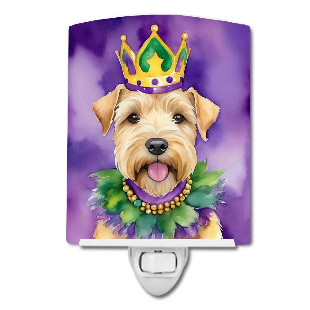 NEW Wheaten Terrier King of Mardi Gras Ceramic Night Light Compact, UL-Certified, Ideal for Bedroom, Bathroom, Nursery, Hallway,