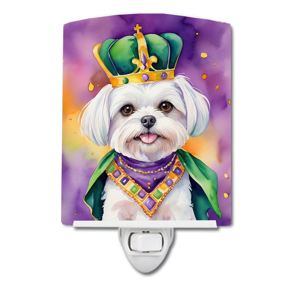 NEW Maltese King of Mardi Gras Ceramic Night Light Compact, UL-Certified, Ideal for Bedroom, Bathroom, Nursery, Hallway, Kitchen
