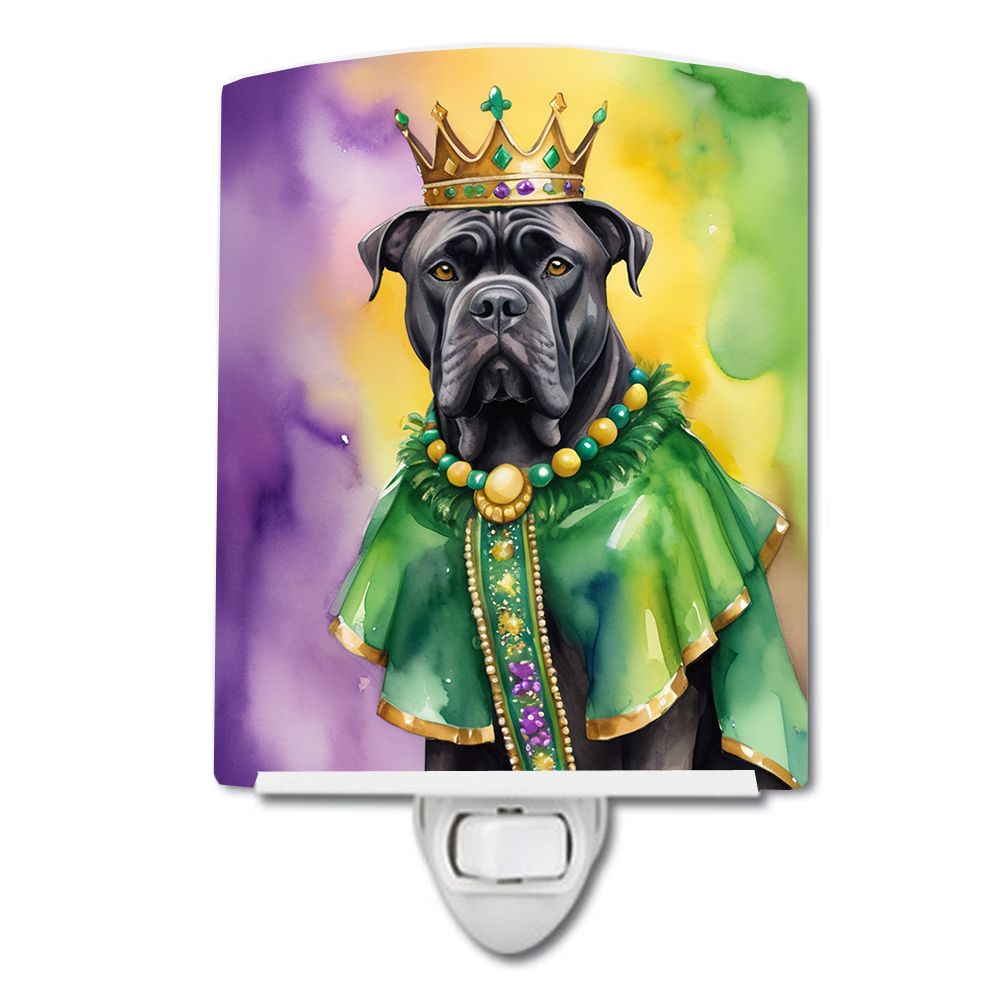 NEW Cane Corso King of Mardi Gras Ceramic Night Light Compact, UL-Certified, Ideal for Bedroom, Bathroom, Nursery, Hallway, Kitc