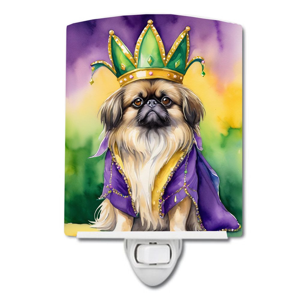 NEW Pekingese King of Mardi Gras Ceramic Night Light Compact, UL-Certified, Ideal for Bedroom, Bathroom, Nursery, Hallway, Kitch