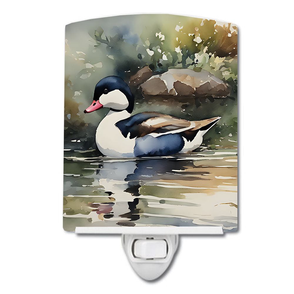 NEW Bufflehead Ceramic Night Light Compact, UL-Certified, Ideal for Bedroom, Bathroom, Nursery, Hallway, Kitchen, 6x4x3, Multico