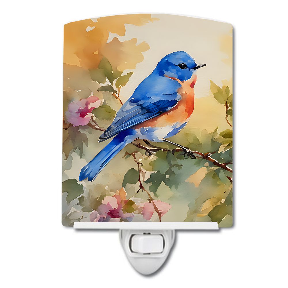 NEW Bluebird Ceramic Night Light Compact, UL-Certified, Ideal for Bedroom, Bathroom, Nursery, Hallway, Kitchen, 6x4x3, Multicolo