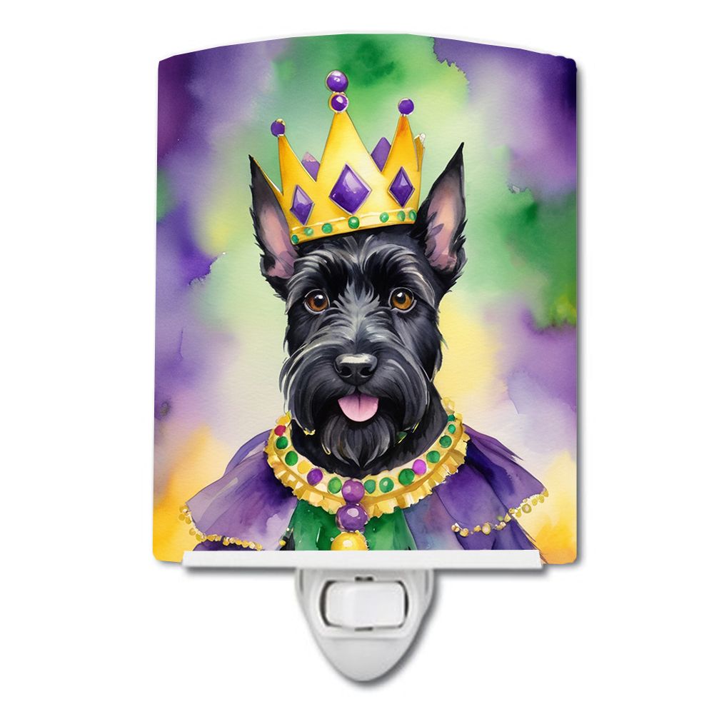 NEW Scottish Terrier King of Mardi Gras Ceramic Night Light Compact, UL-Certified, Ideal for Bedroom, Bathroom, Nursery, Hallway