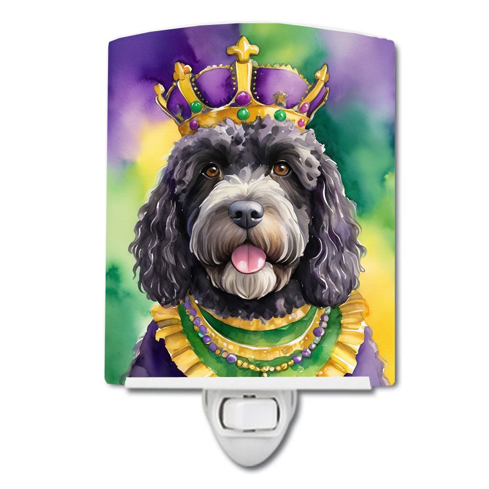 NEW Portuguese Water Dog King of Mardi Gras Ceramic Night Light Compact, UL-Certified, Ideal for Bedroom, Bathroom, Nursery, Hal