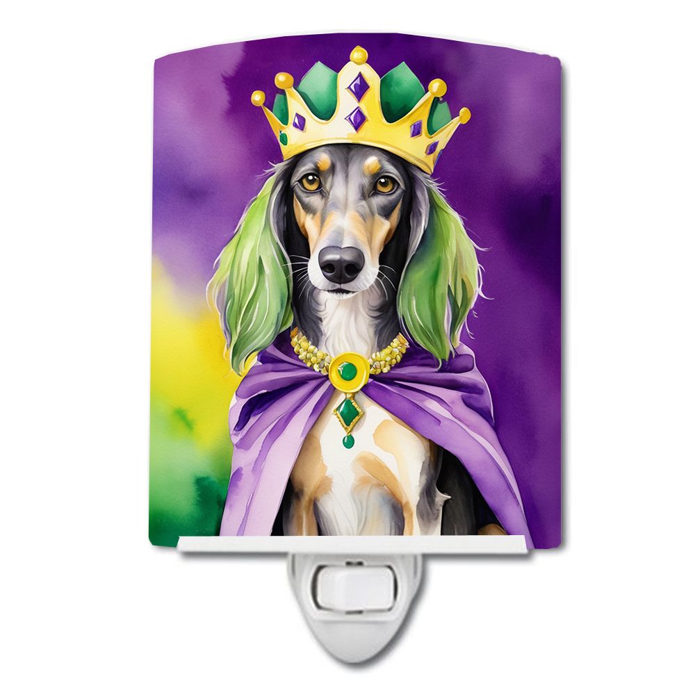 NEW Saluki King of Mardi Gras Ceramic Night Light Compact, UL-Certified, Ideal for Bedroom, Bathroom, Nursery, Hallway, Kitchen,