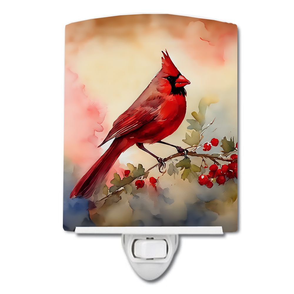 NEW Cardinal Ceramic Night Light Compact, UL-Certified, Ideal for Bedroom, Bathroom, Nursery, Hallway, Kitchen, 6x4x3, Multicolo