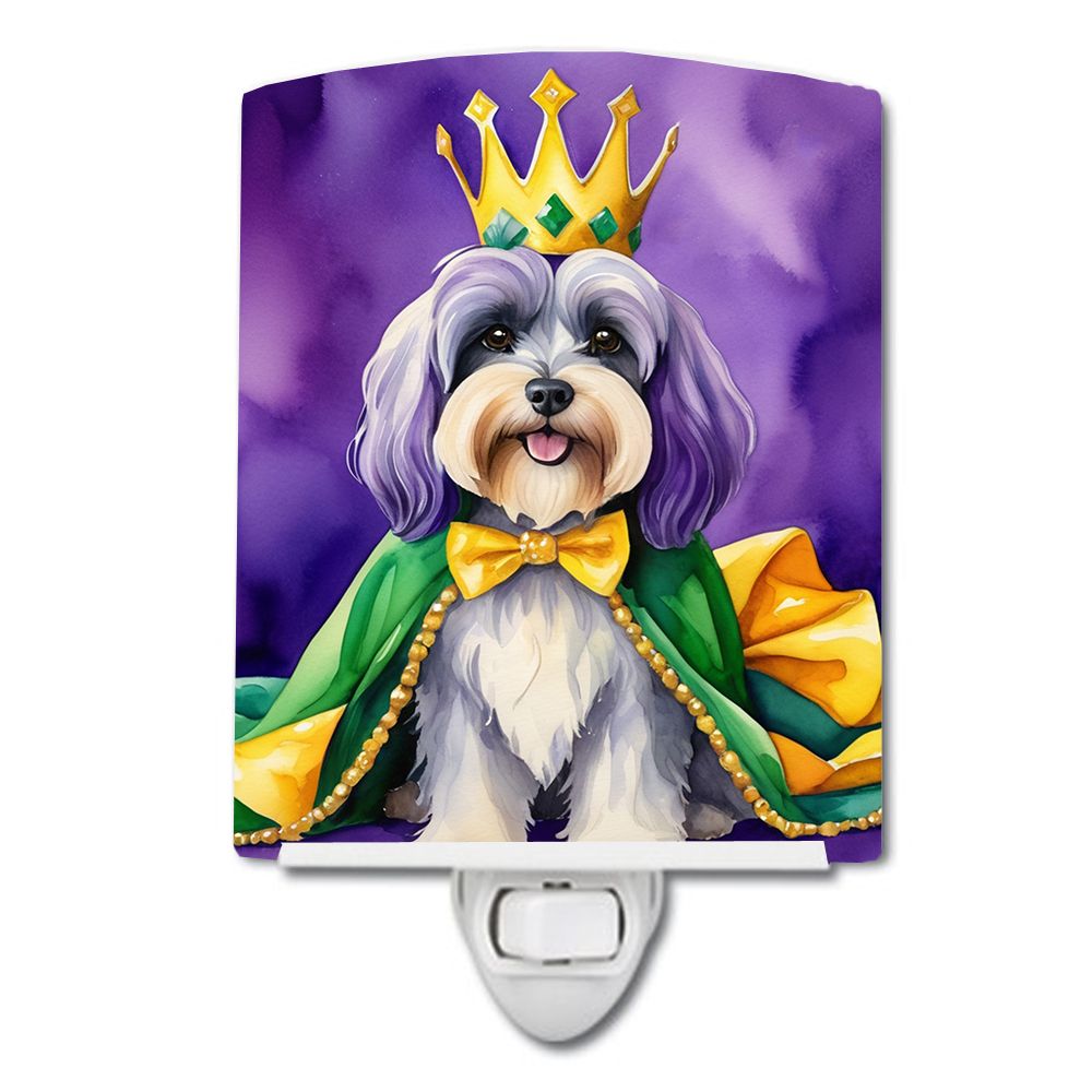NEW Tibetan Terrier King of Mardi Gras Ceramic Night Light Compact, UL-Certified, Ideal for Bedroom, Bathroom, Nursery, Hallway,