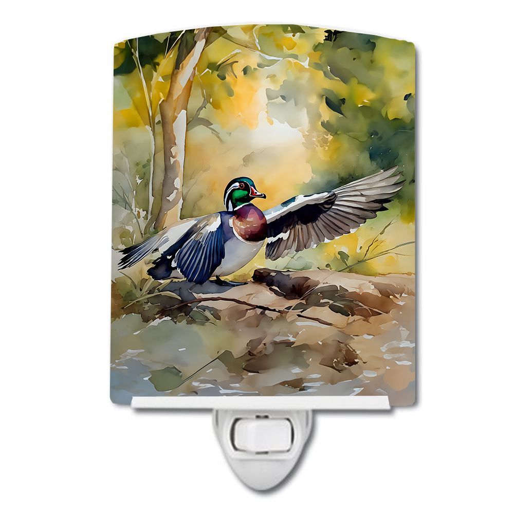 NEW Wood Duck Ceramic Night Light Compact, UL-Certified, Ideal for Bedroom, Bathroom, Nursery, Hallway, Kitchen, 6x4x3, Multicol