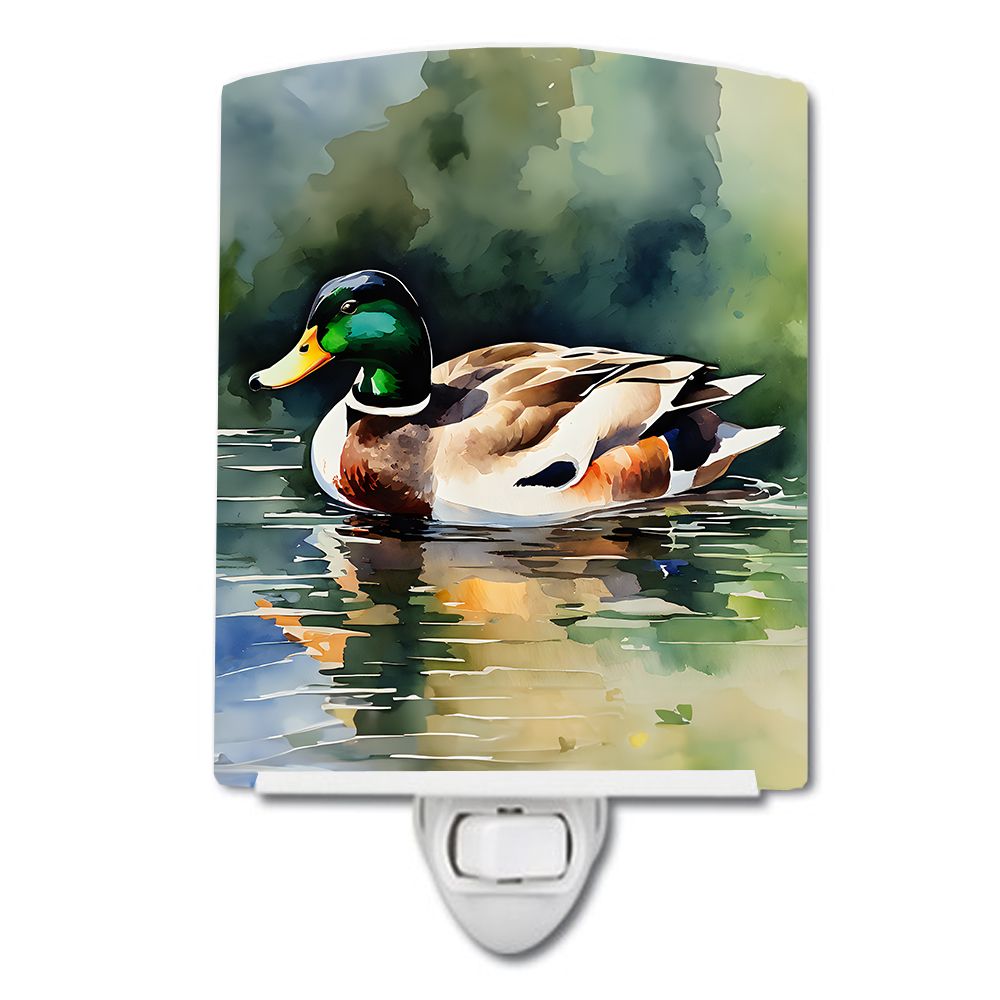 NEW Mallard Ceramic Night Light Compact, UL-Certified, Ideal for Bedroom, Bathroom, Nursery, Hallway, Kitchen, 6x4x3, Multicolor