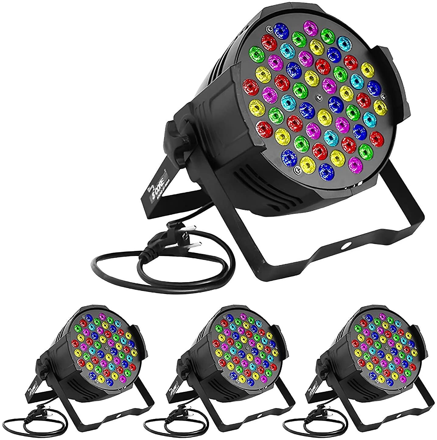 5Core 80W 54 LED RGBW Stage Lighting PAR Light DMX Party Disco DJ Lights (4 Pieces)(D0102HX6YH2.)