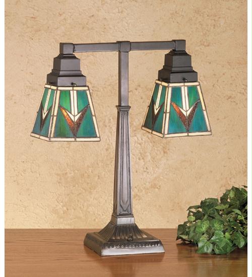 Meyda 48200 20 Inch H Comanche Mission 2 Lt Desk Lamp Table Lamps