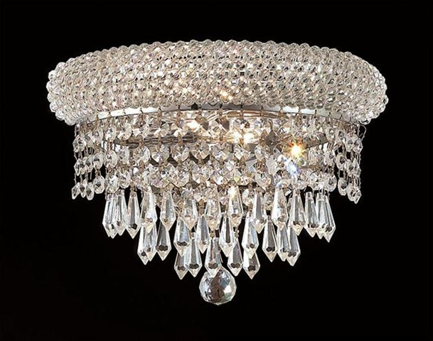 Elegant Lighting 1802W12C/Rc Primo 2-Light Wall Sconce, Finish With Crystal (Clear) Royal Cut Rc Crystal, 6"H, Chrome
