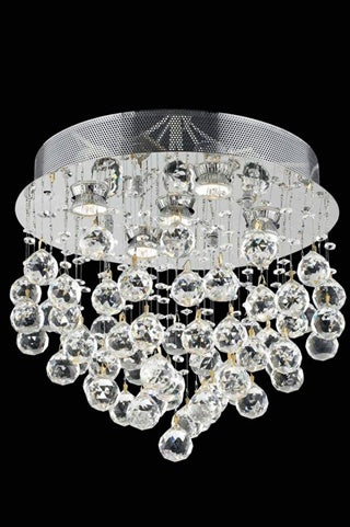 Elegant Lighting 2006F16C/Rc Galaxy Collection 5-Light Flush Mount Royal Cut Crystals With Chrome Finish