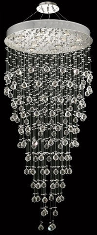 Elegant Lighting 2006G28C/Rc Royal Cut Clear Crystal Galaxy 13-Light, Single-Tier Crystal Chandelier, 28&quot; X 30&quot;, Finished In Chrome With Clear Crystals