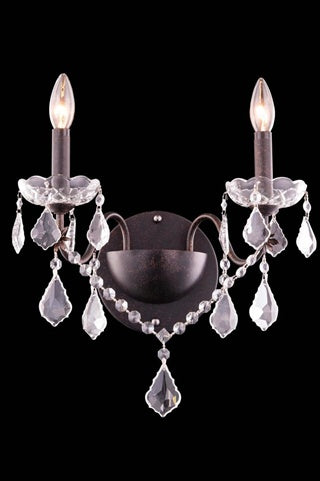 Elegant Lighting 2015W2DB-Rc 13 x 15 in St Francis collection Wall Sconce - Royal cut  Dark Bronze