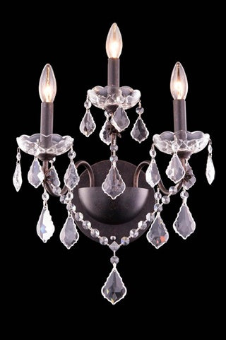 Elegant Lighting 2015W3DB-Rc 13 x 17 in St Francis collection Wall Sconce - Royal cut- Dark Bronze