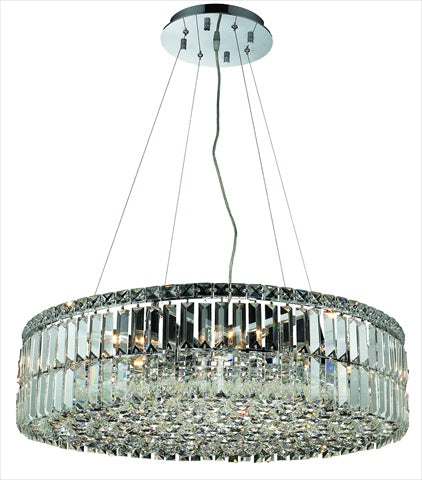 Elegant Lighting 2030D28C/Rc Maxim Collection 12-Light Hanging Fixture Royal Cut Crystals With Chrome Finish