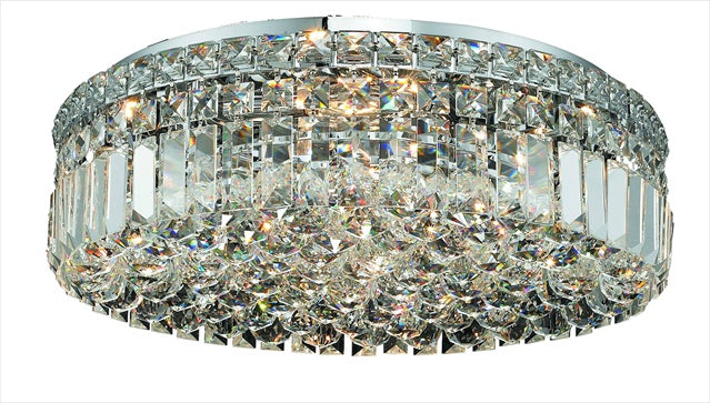 Elegant Lighting 2030F20C-Rc 20 Dia X 55 H In Maxim Collection Flush Mount - Royal Cut- Chrome Finish