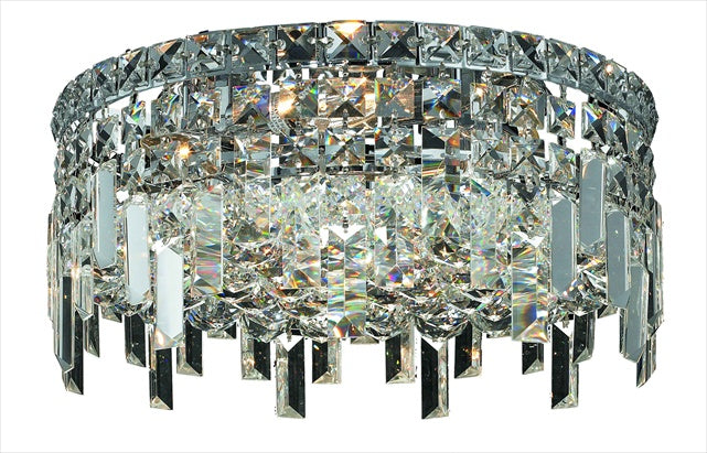 Elegant Lighting 2031F14c-Rc 14 Dia x 55 H in Maxim collection Flush Mount - Royal cut- chrome Finish
